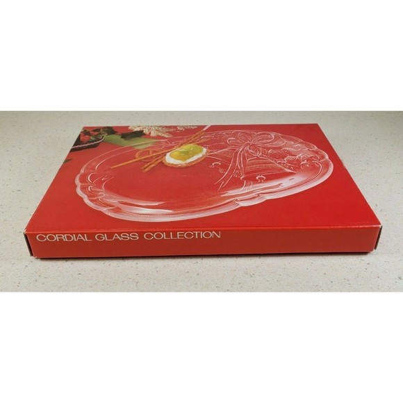 Japanese HOYA Crystal - Christmas Holiday Bells Oblong Plate/Dish, FBD1620 NEW - Picture 2 of 10